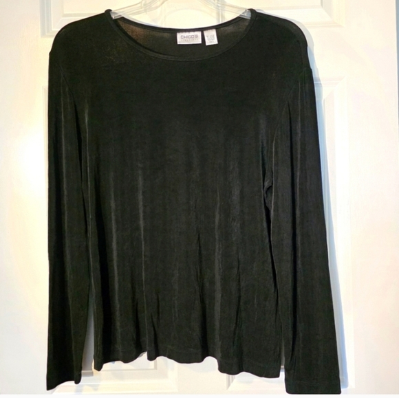 Chico's Travelers Black Knit Blouse Sweater XL EUC - Picture 8 of 8